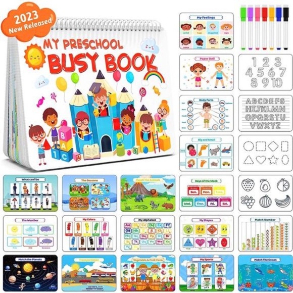 Montessori Preschool Learning Activities Newest Toddler Busy Book Montessori Toy - Picture 1 of 7
